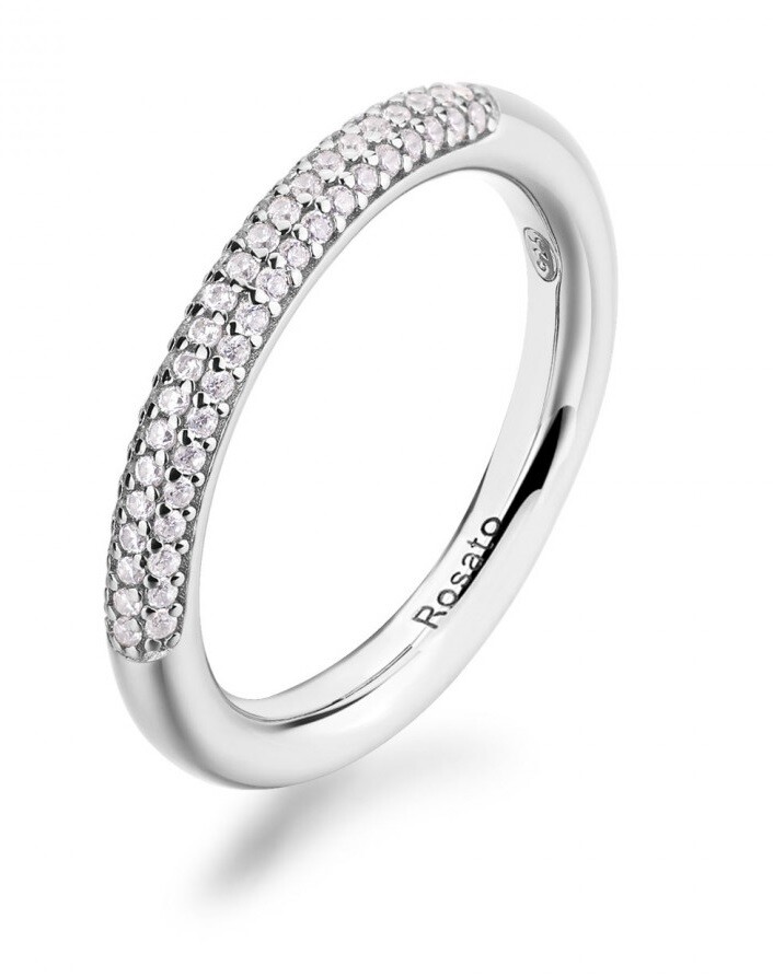 Rosato Elegantný strieborný prsteň so zirkónmi Bianca RZBI50 52 mm