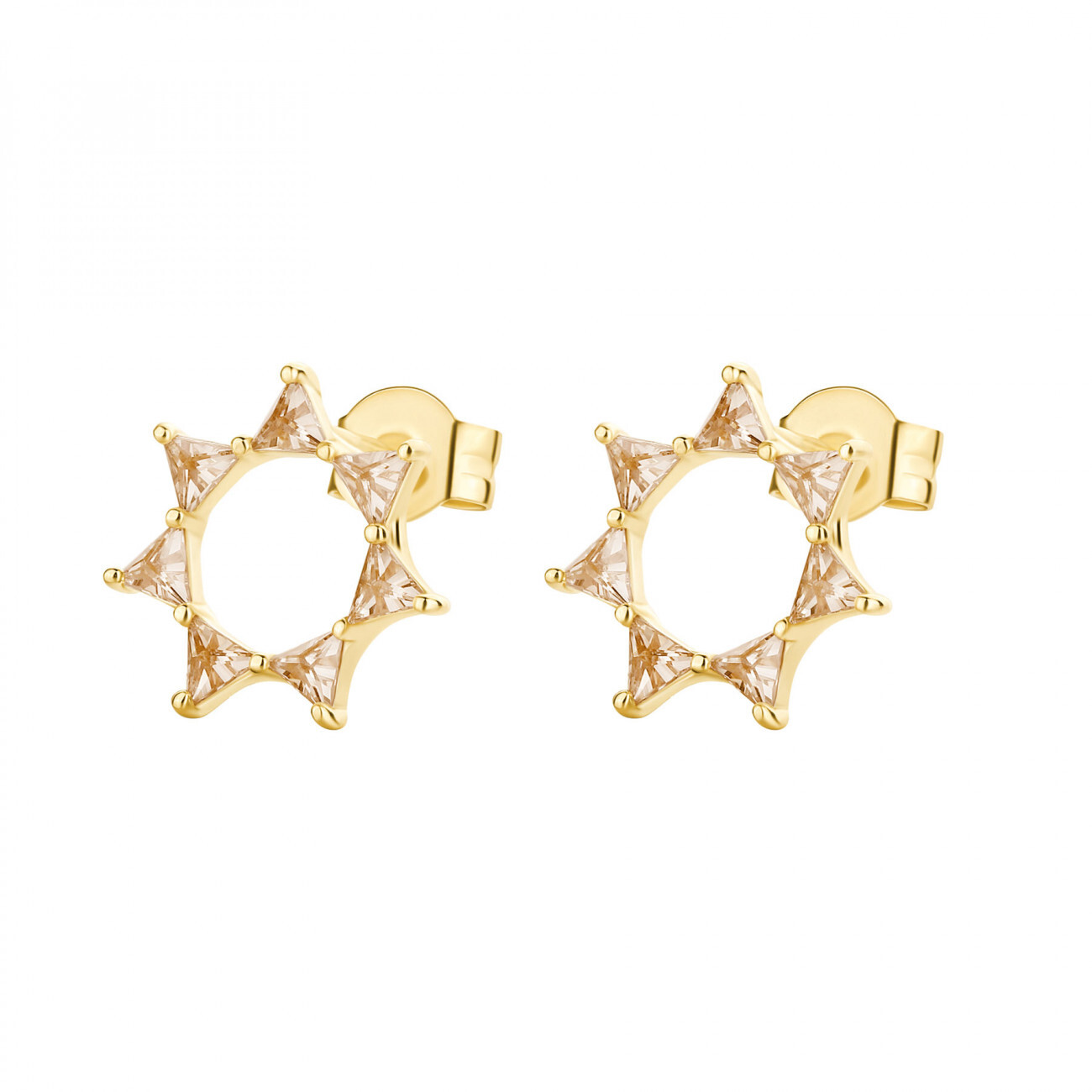 Rosato Pozlátené náušnice kôstky s kubickými zirkónmi Vittoria RZVT24