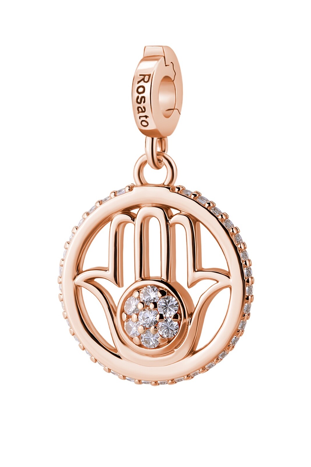 Rosato Pozlátený prívesok Hamsa s čírymi zirkónmi Storie RZ250