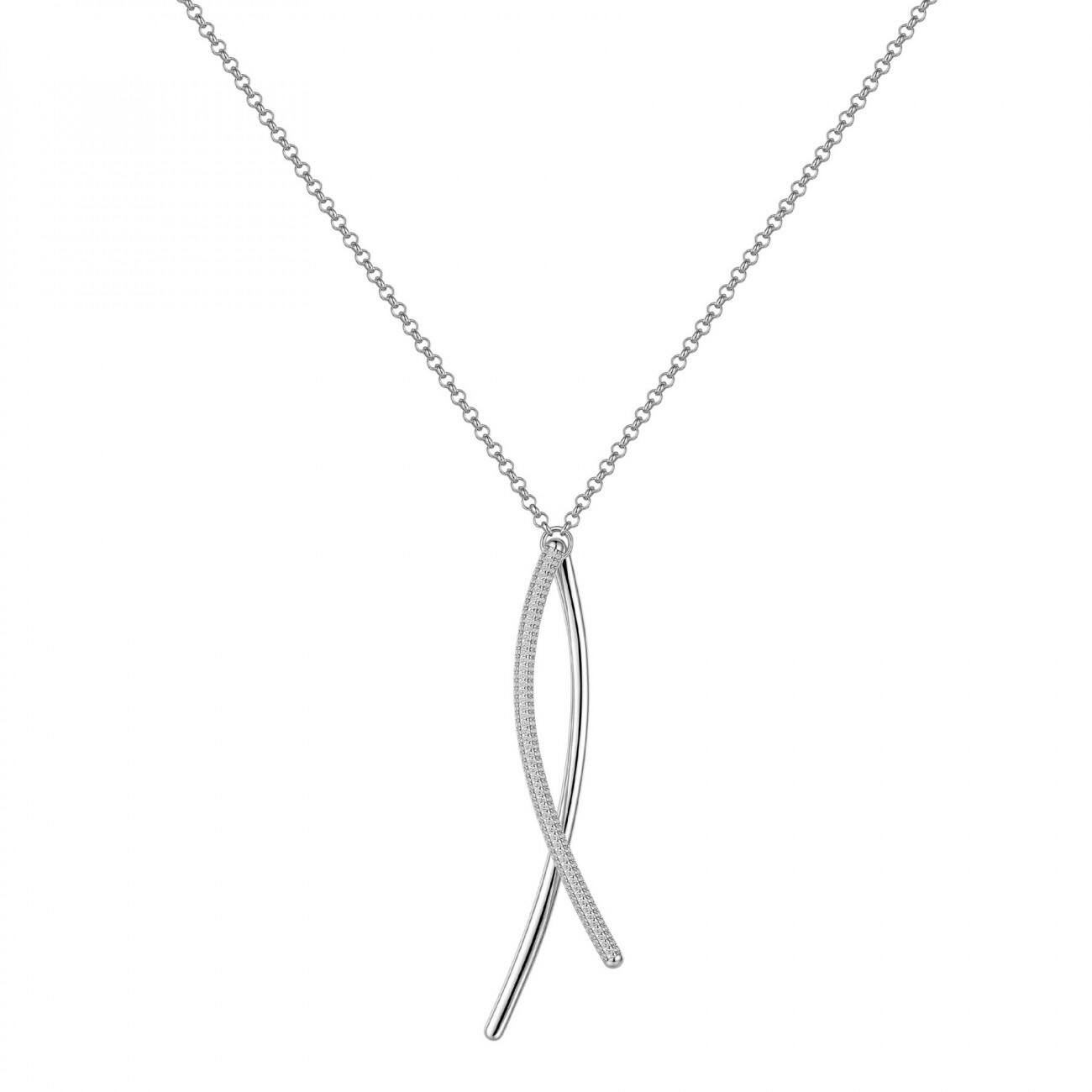 Rosato Luxusný strieborný náhrdelník so zirkónmi Bianca RZBI88