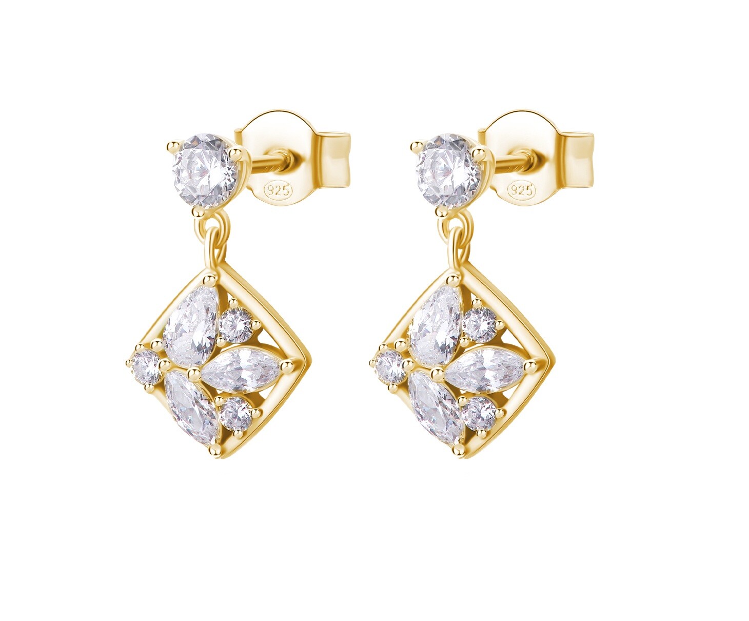 Rosato Oslnivé pozlátené náušnice s kubickými zirkónmi Gemma RZGE59