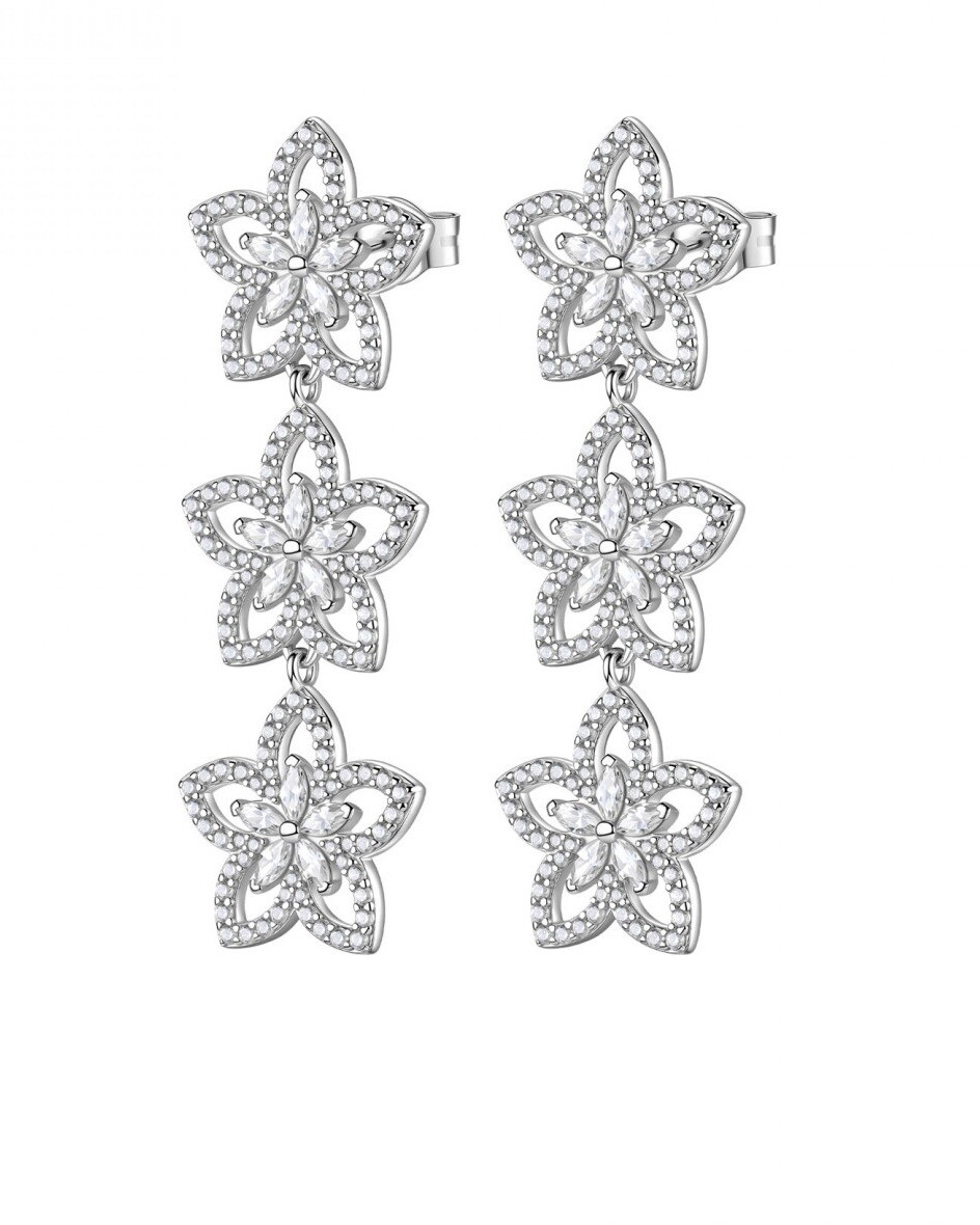 Rosato Luxusné strieborné náušnice Kvety so zirkónmi Gaia RZGA96