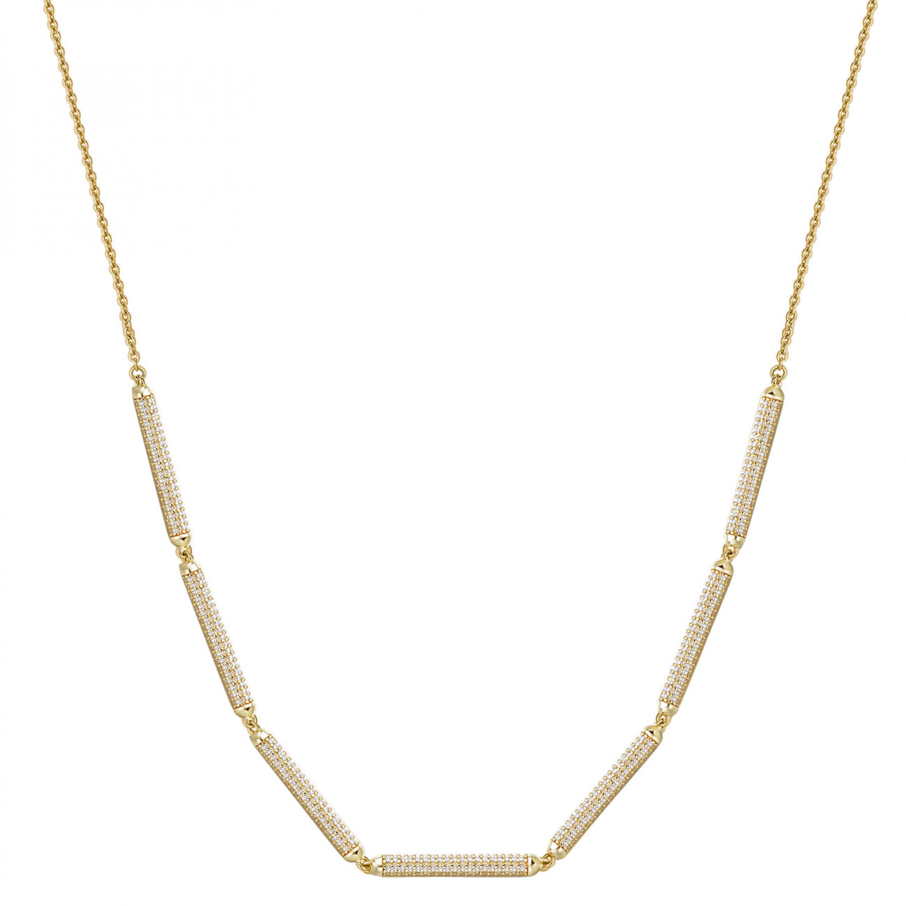 Rosato Módny pozlátený náhrdelník so zirkónmi Bianca RZBI63