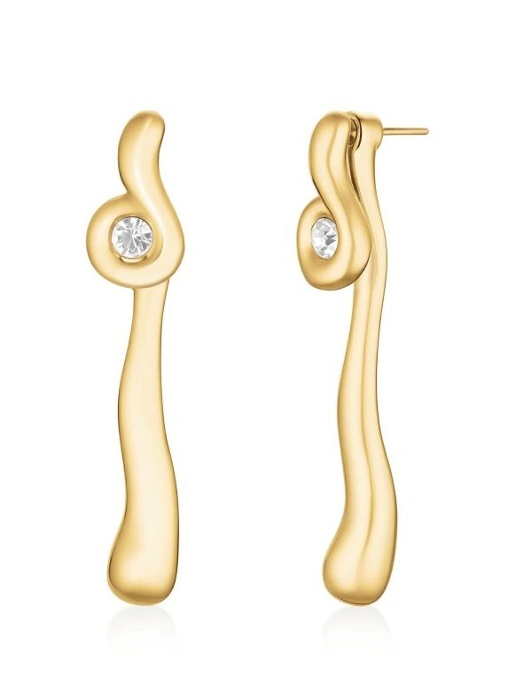 Rosefield Pozlátené náušnice 2v1 Wave JELWG-J1301