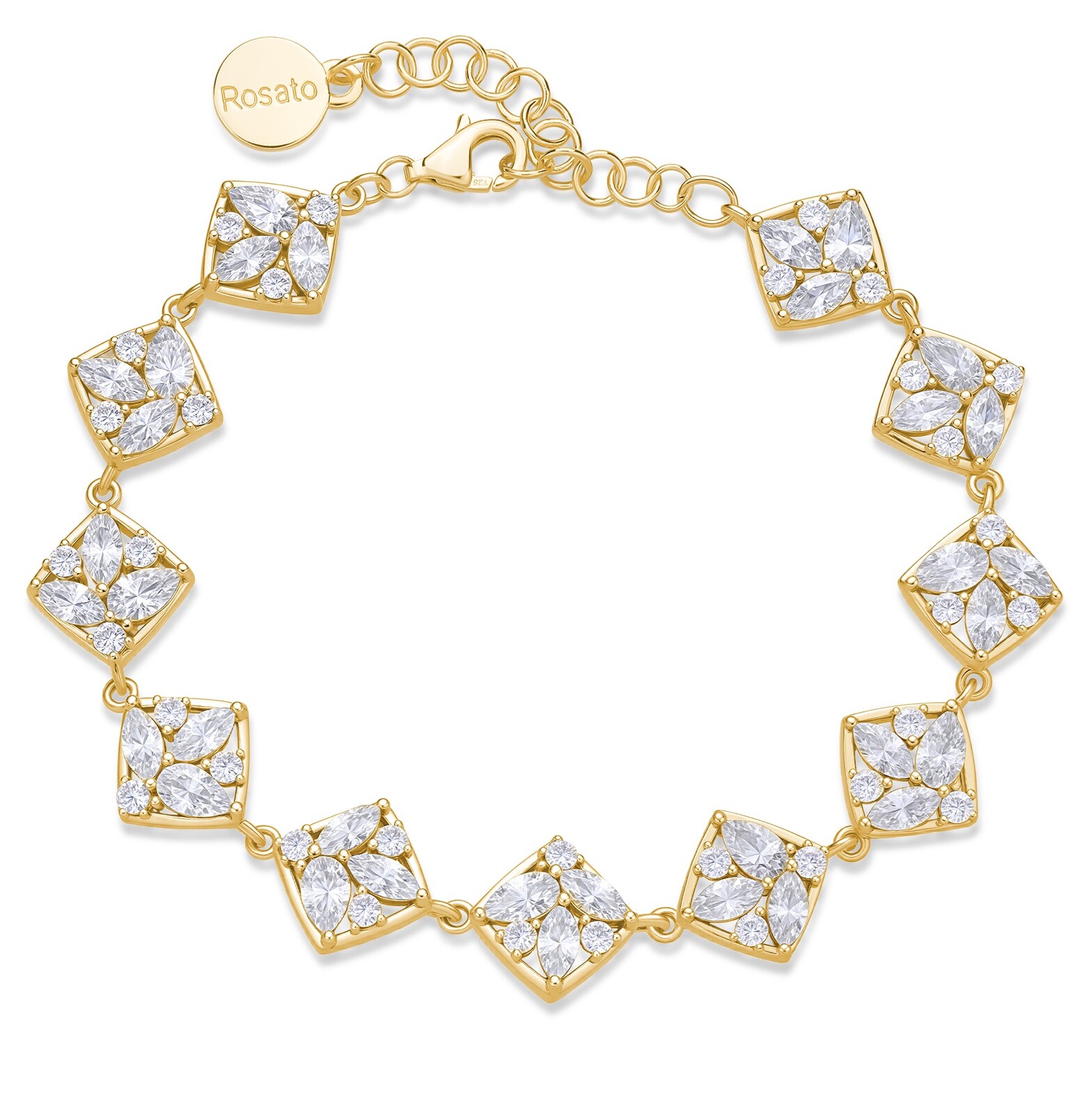 Rosato Jedinečný pozlátený náramok s kubickými zirkónmi Gemma RZGE57