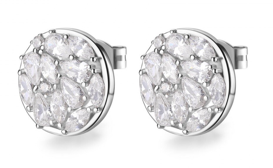 Rosato Strieborné náušnice kôstky s kubickými zirkónmi Gemma RZGE42