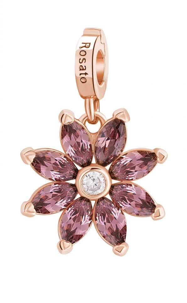 Rosato Ružovo pozlátený prívesok Kvetina Storie RZ219