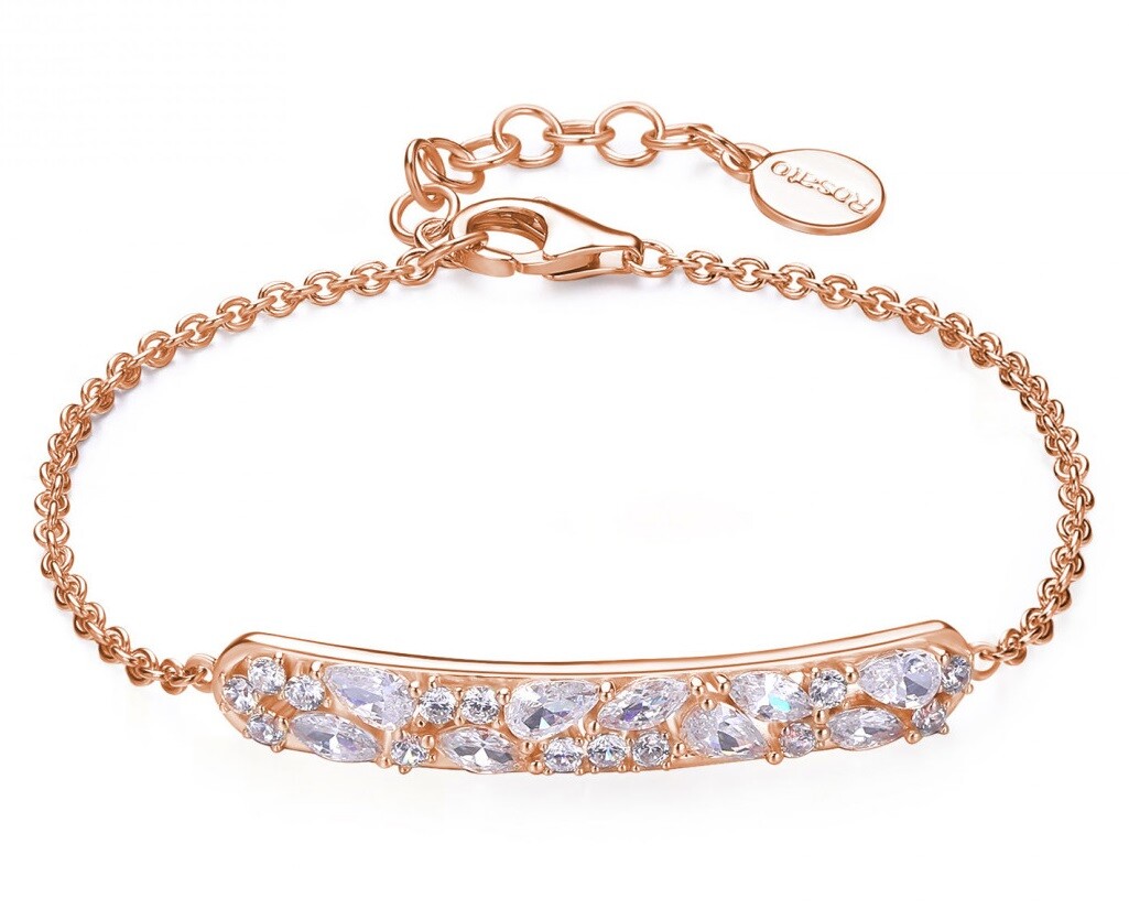 Rosato Trblietavý pozlátený náramok zo striebra Gemma RZGE18