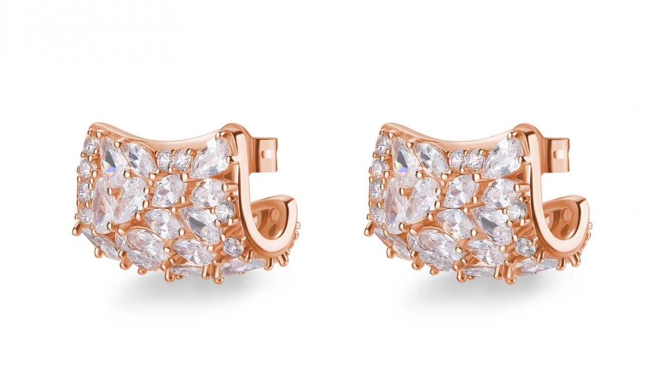 Rosato Originálne pozlátené náušnice s kubickými zirkónmi Gemma RZGE45