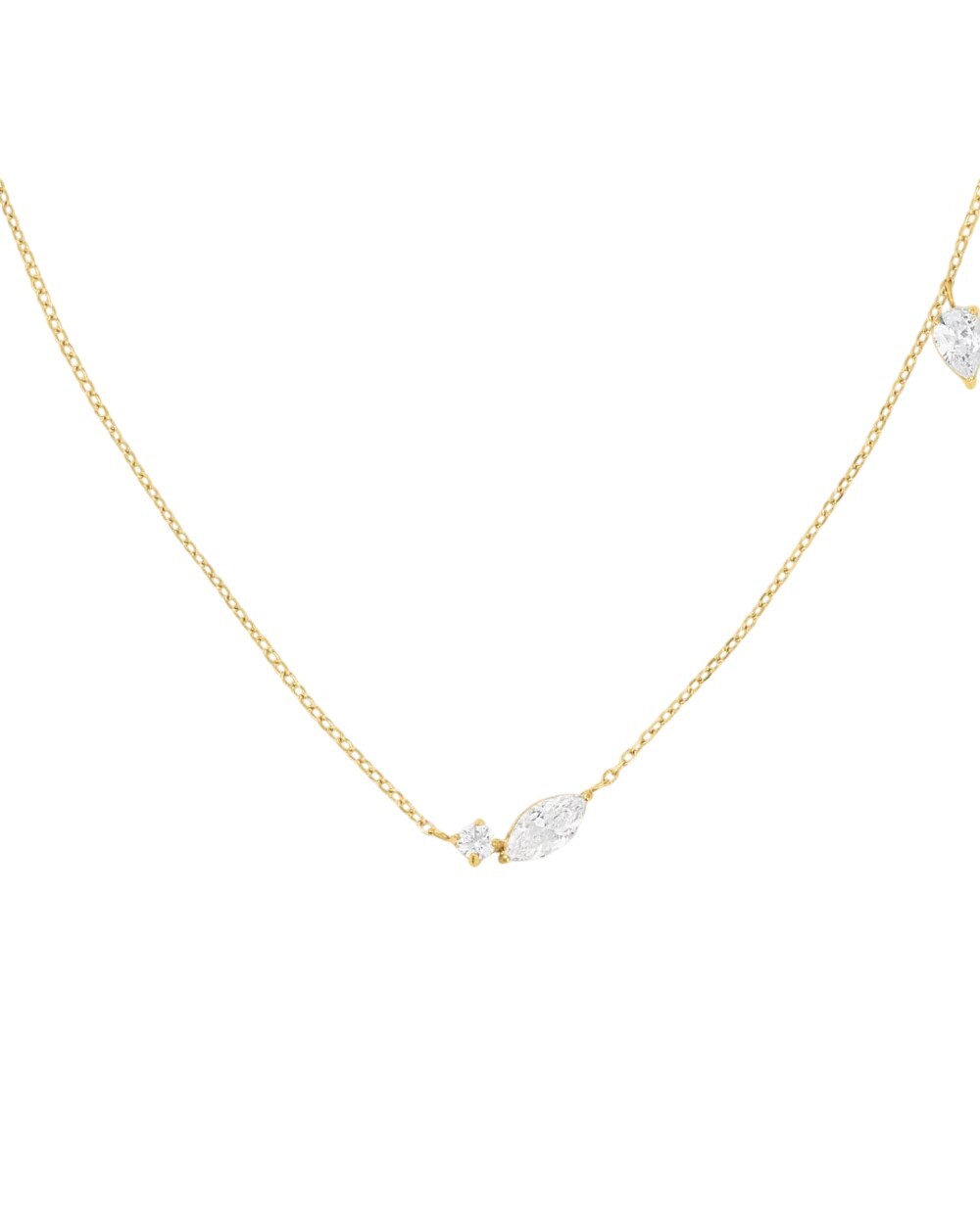 Rosefield Elegantný oceľový náhrdelník s kryštálmi JNMSG-J1306