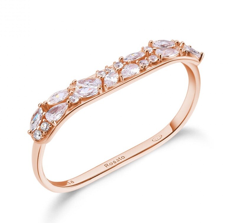 Rosato Trblietavý dvojitý pozlátený prsteň Gemma RZGE53