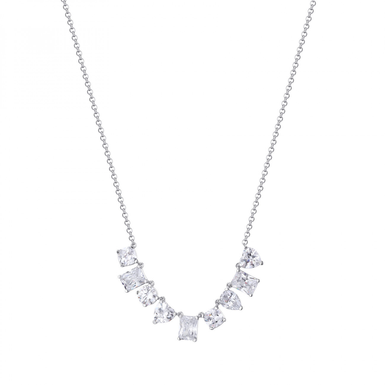 Rosato Elegantný strieborný náhrdelník s čírymi zirkónmi Gemma RZGE04