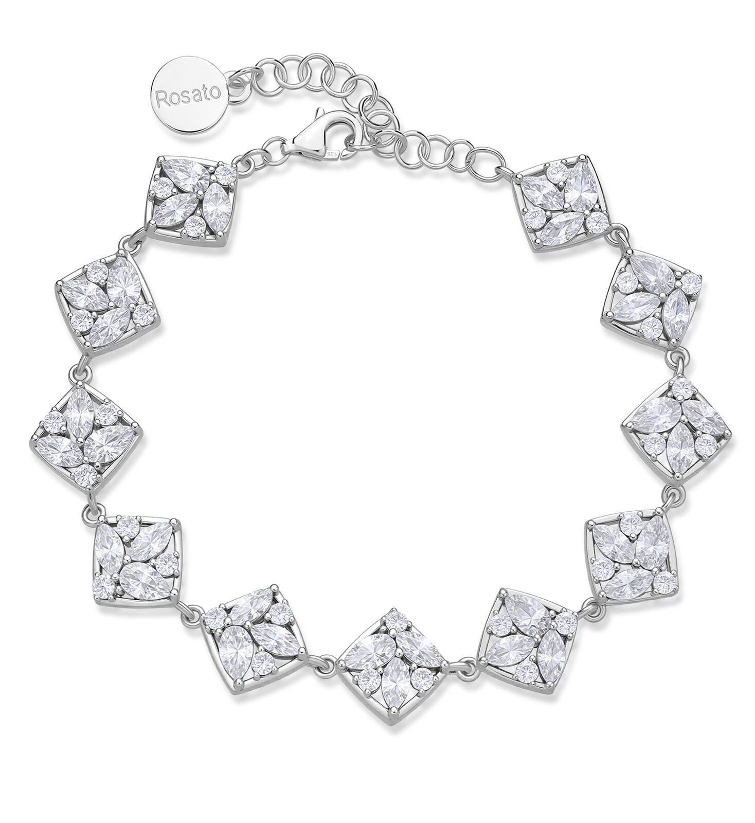 Rosato Neprehliadnuteľný strieborný náramok s kubickými zirkónmi Gemma RZGE56