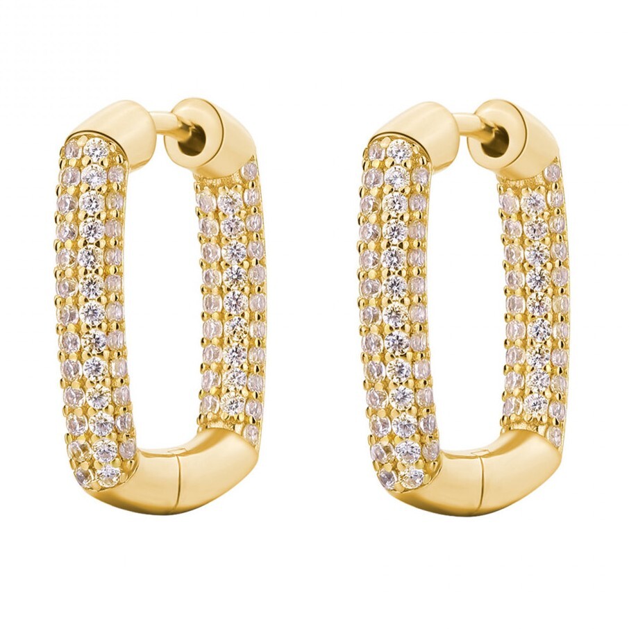 Rosato Blyštivé oválne náušnice s čírymi zirkónmi Bianca RZBI74