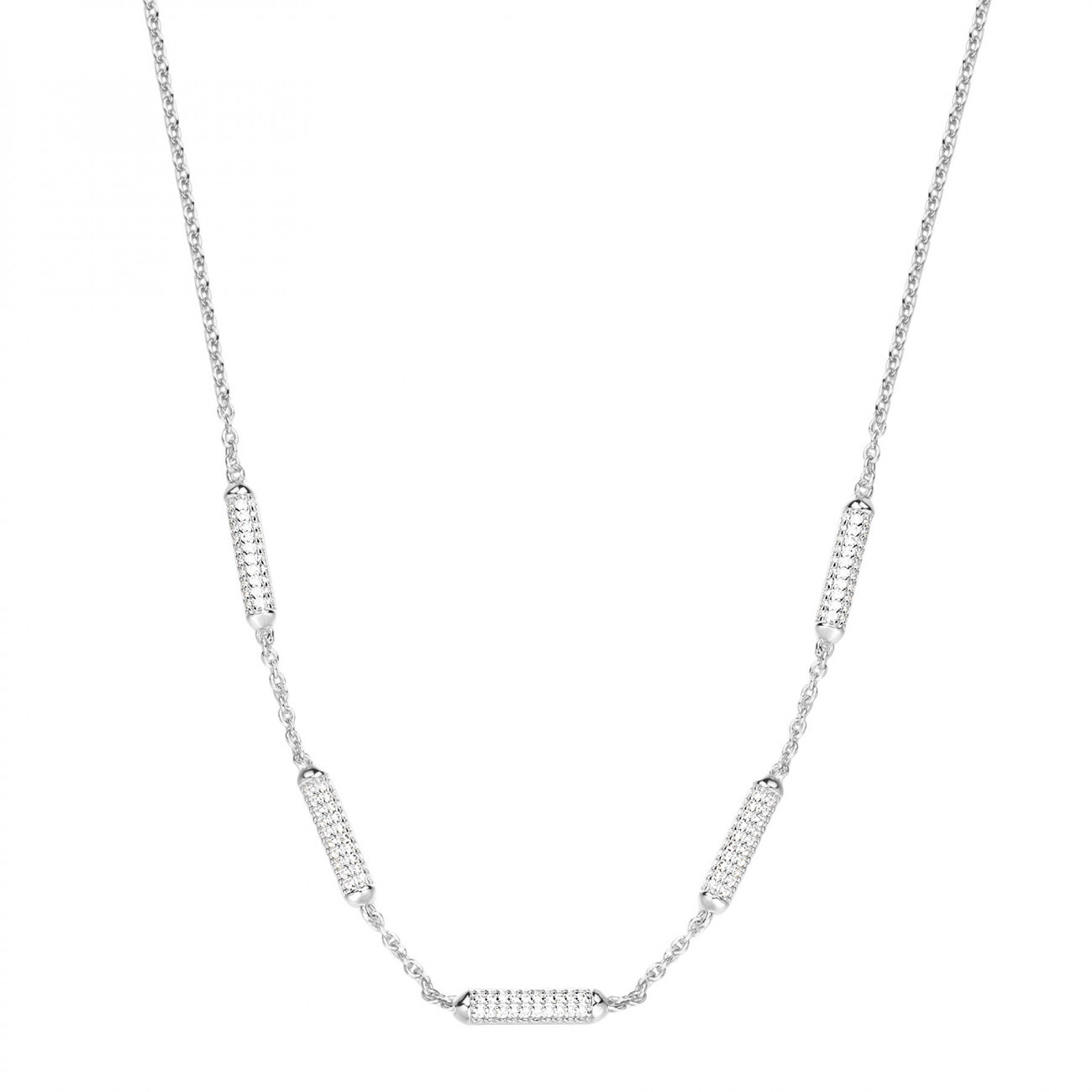 Rosato Nezný strieborný náhrdelník so zirkónmi Bianca RZBI58