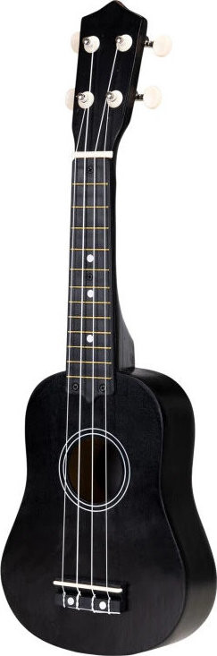 ECOTOYS MF019D Detská drevená gitara so 4 nylonovými strunami a brnkadlom, čierna