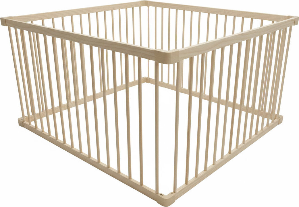 Derrson Detská drevená ohrádka 120 × 120 cm prírodná