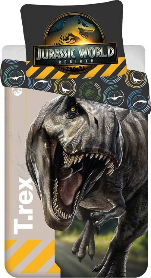 Jerry Fabrics Obliečky Jurský svet T. rex 140 × 200, 70 × 90 cm