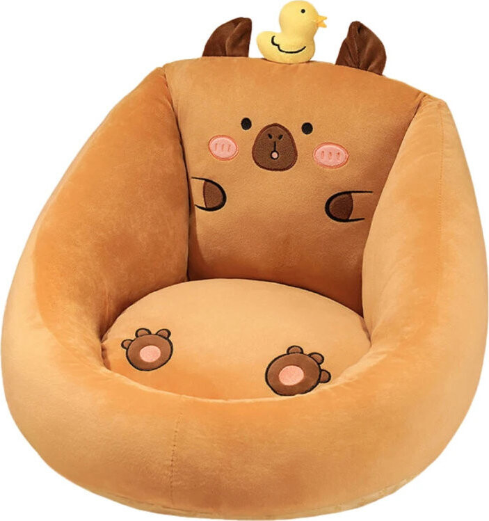 LEAN Toys 24914 Dětské plyšové křesílko - kapybara 50 × 45 cm, hnědé