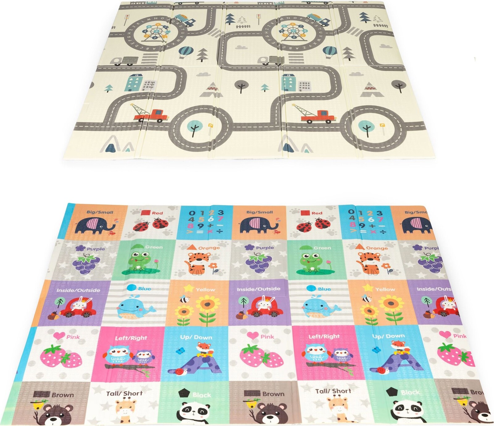 ECOTOYS ECOEVA016 Vzdelávacia obojstranná penová hracia podložka, skladacia, 178 × 198 cm