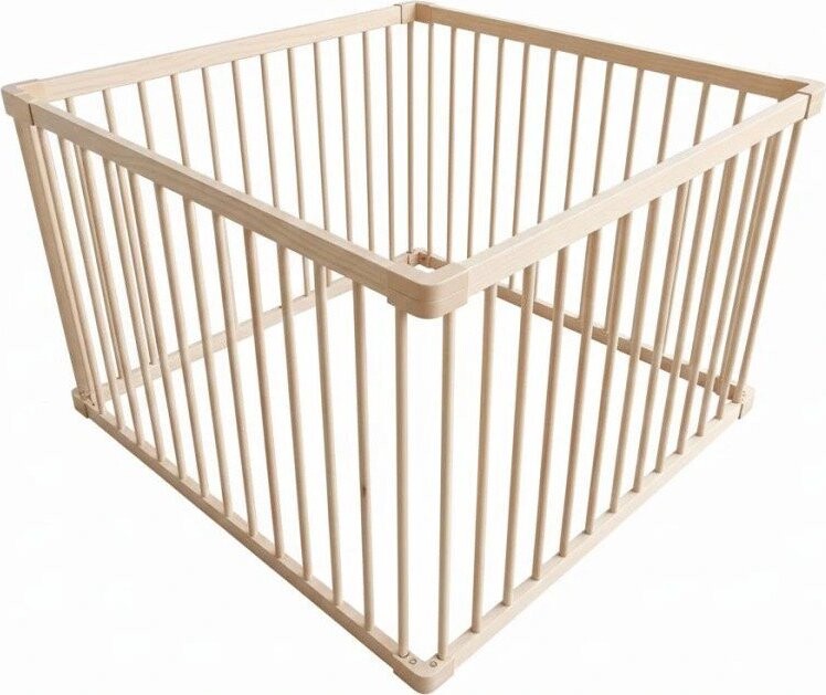 Derrson Detská drevená ohrádka 100 × 100 cm prírodná