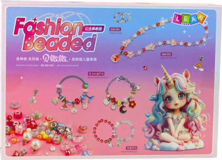 LEAN Toys 23400 Sada korálků a přívěsků pro tvorbu bižuterie