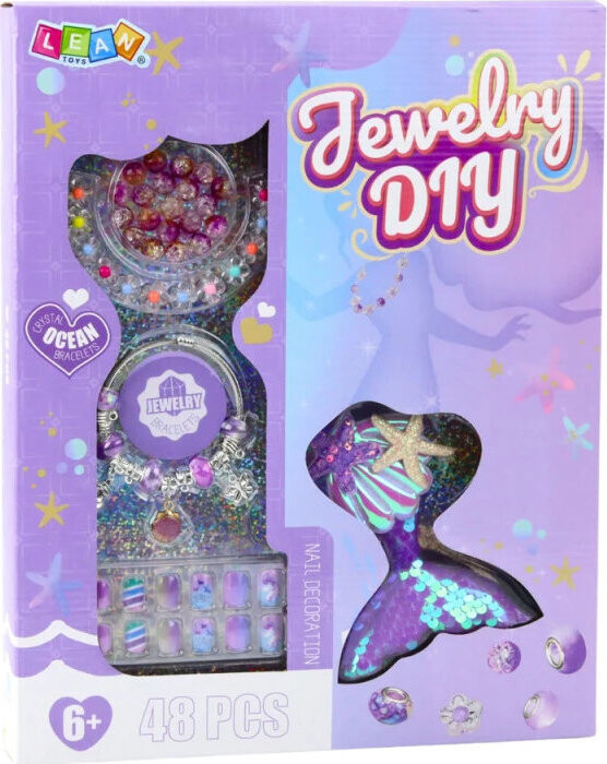LEAN Toys 23392 Sada na tvorbu bižuterie - Mořská inspirace, 48 dílů