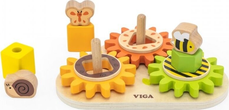 Costway Dřevěná montessori ''Activity board'' deska - Tvary a mechanismy