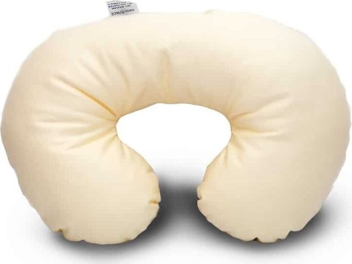 nanoSPACE Cestovní polštářek pro alergiky Nanobavlna® – podkova, režná biobavlna