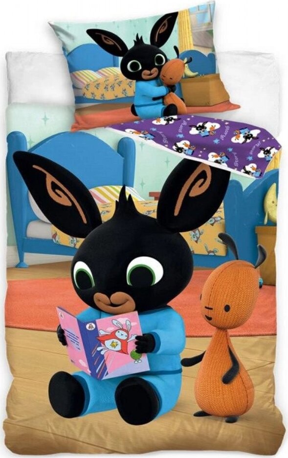 Jerry Fabrics Obliečky do postieľky Zajačik Bing čítanie rozprávok 100 × 135, 40 × 60 cm
