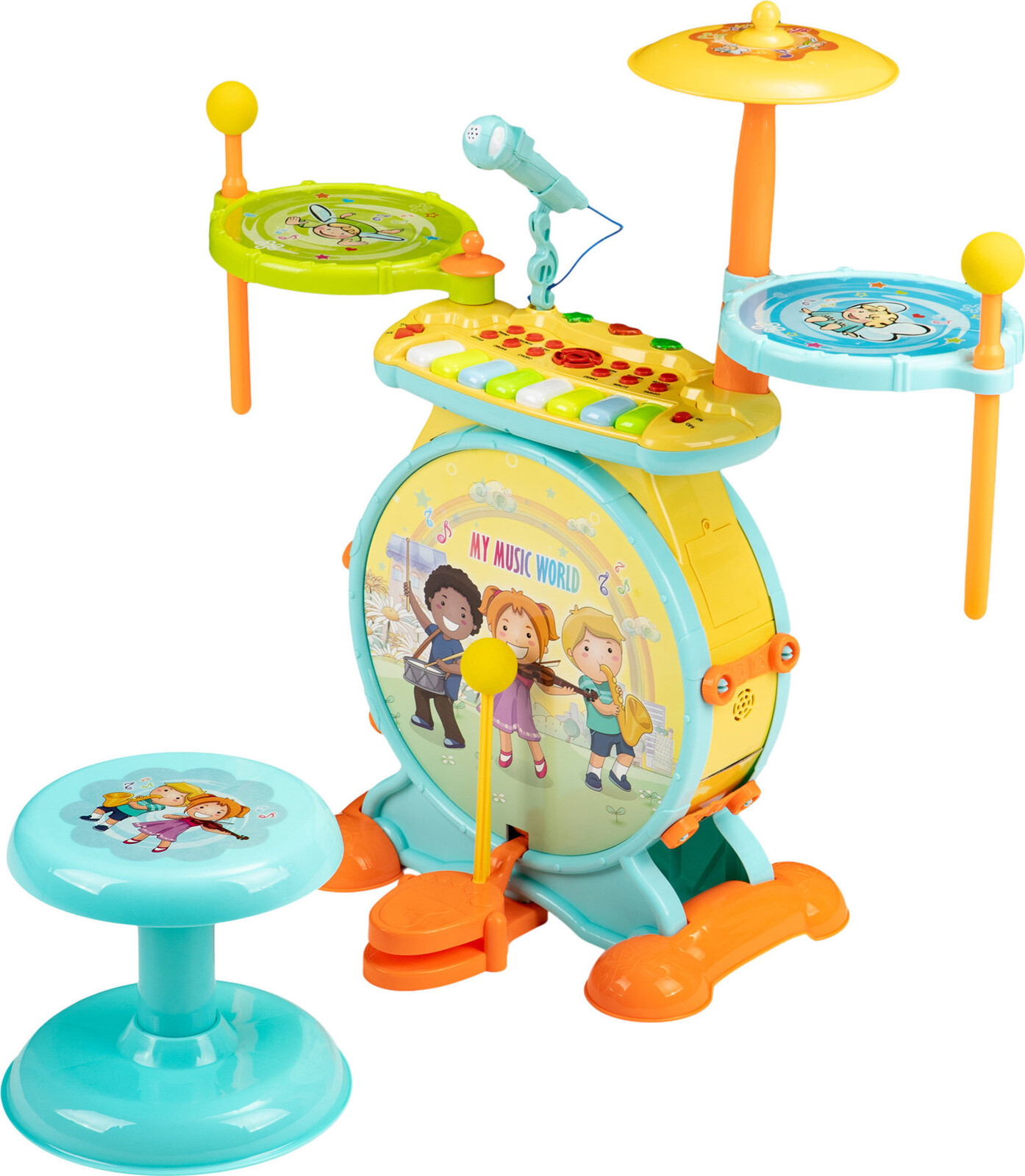 MULTISTORE HC490483 Bicia súprava s klávesnicou 2 v 1, mikrofón, karaoke, pripojenie MP3