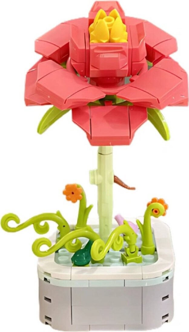 Leventi Sada stavebních kostek květ červený dekorativní 118 dílů