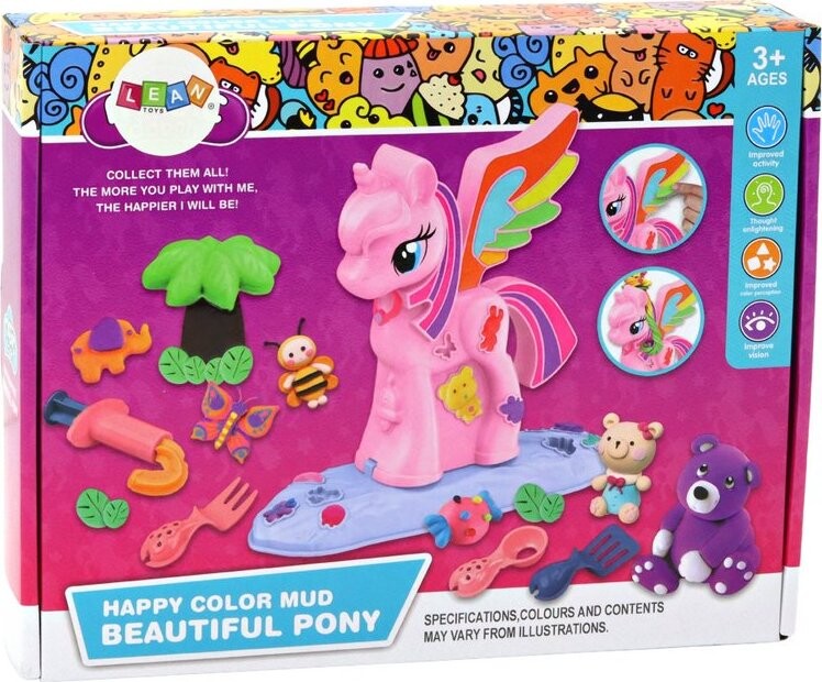 LEAN Toys 17555 Plastelína Jednorožec DIY - sada s doplňky
