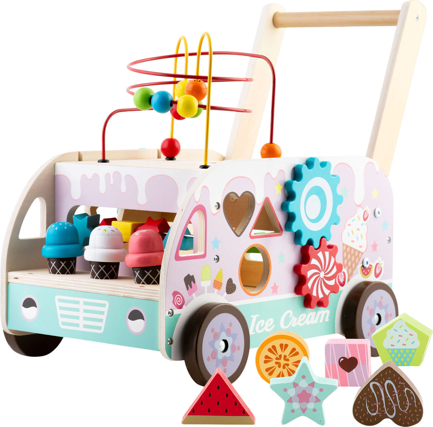 Ricokids RK-873 Dřevěné chodítko se zmrzlinami