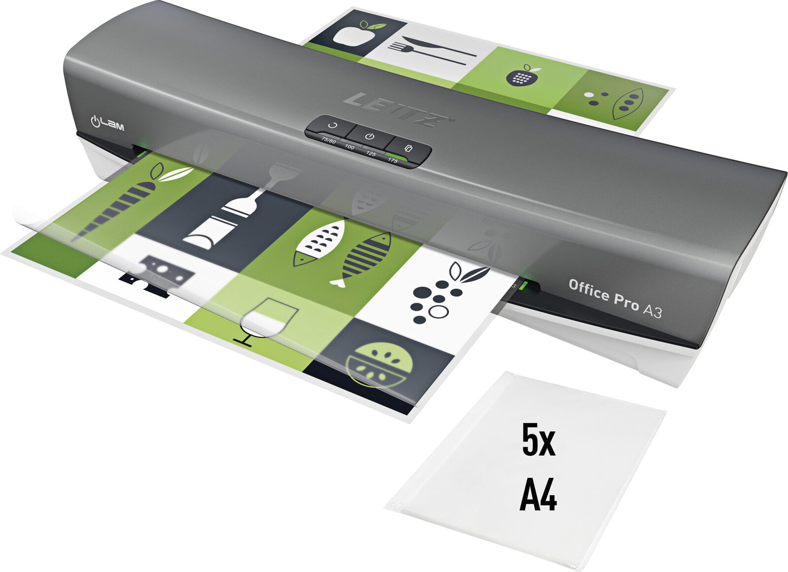 LEITZ iLAM Office Pro A3, sivá