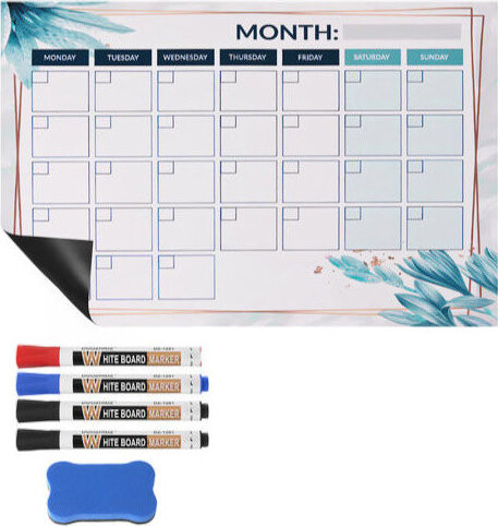 RUHHY magnetický plánovač na lednici 30 × 40 cm + 4× fix