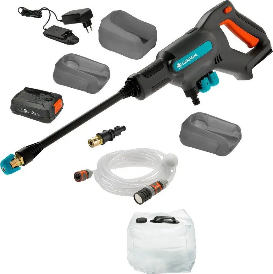 GARDENA Akumulátorový stredotlakový čistič AquaClean 24/18V P4A Premium – sada