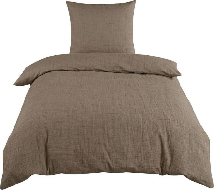 DADKA Povlečení mušelín 140 × 200, 70 × 90 cm, moka