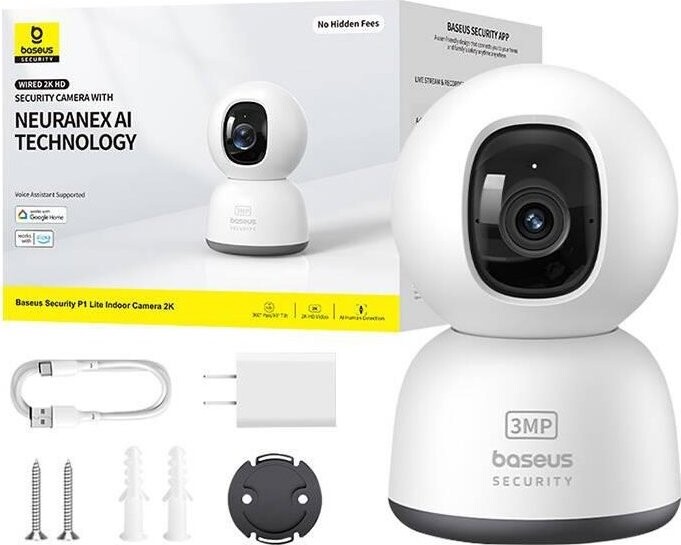 Baseus Security P1 Lite 2K bílá