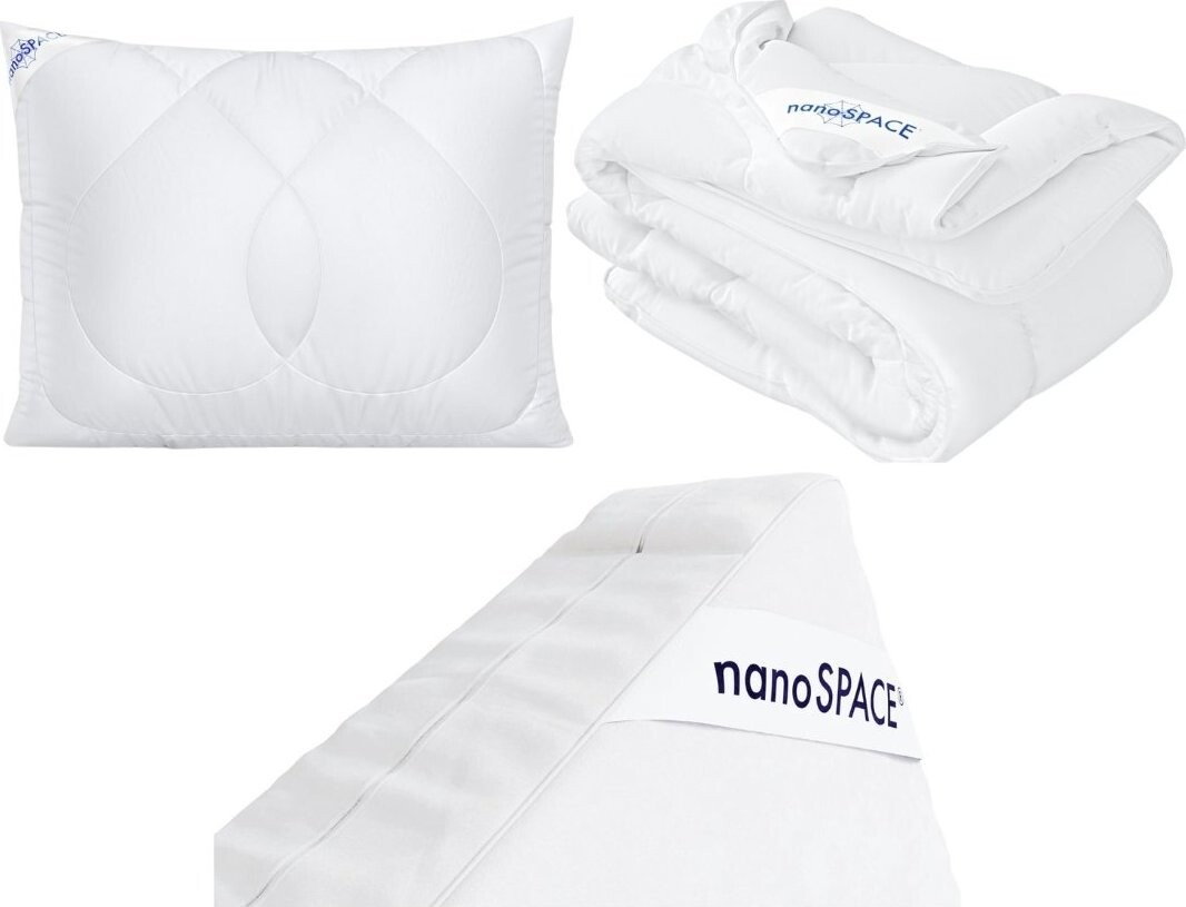nanoSPACE Zimní sada: polštář, přikrývka, povlak na matraci (70 × 90 cm, 140 × 200 cm, 90 × 200 × 20