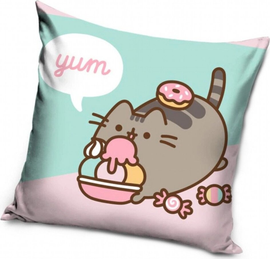 Carbotex Obliečka na vankúšik Mačička Pusheen desiata 40 × 40 cm