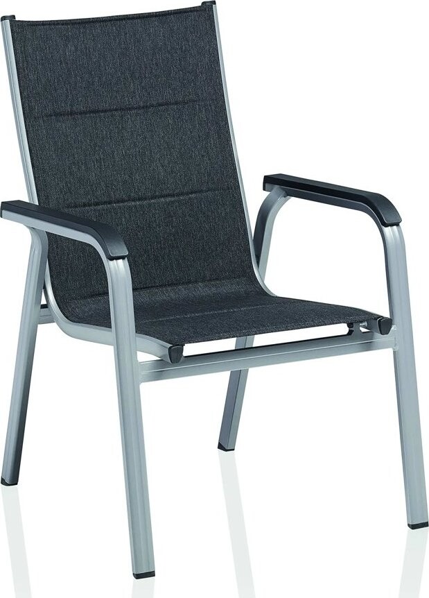 Kettler Basic Plus Padded Hliníkové kreslo strieborné/antracit