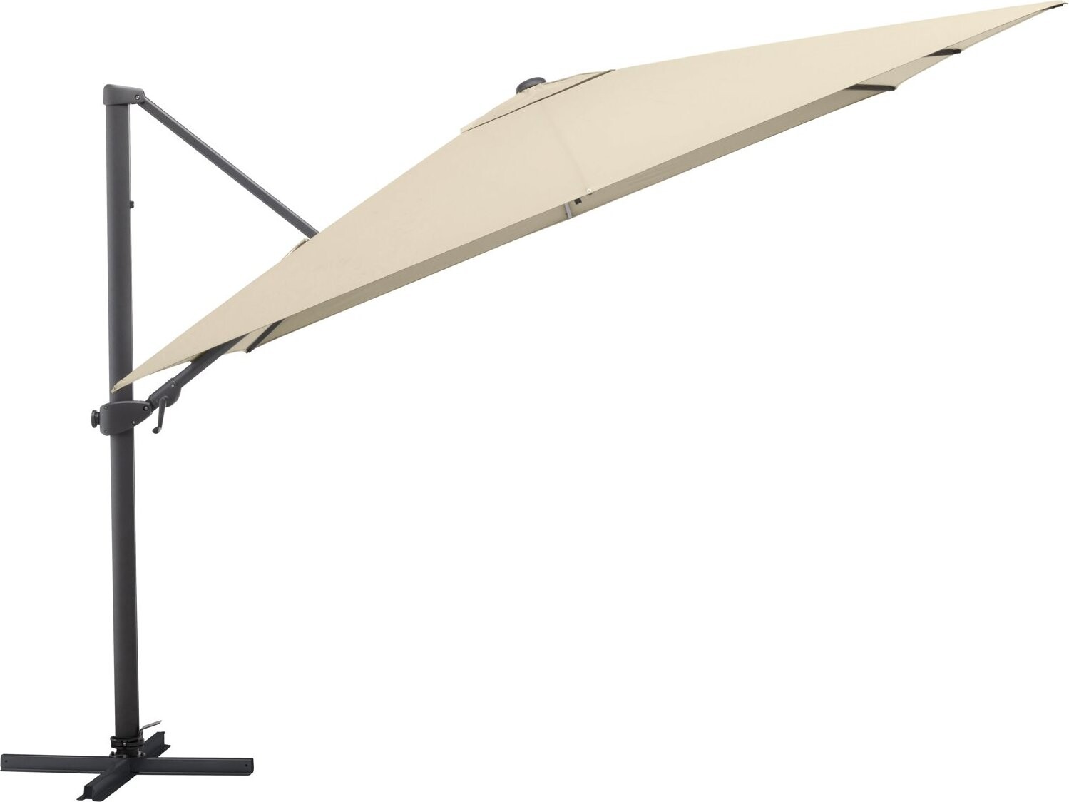 KETTLER Slnečník Easy turn 300 × 300 cm, matný antracit/béžový, vodoodolný