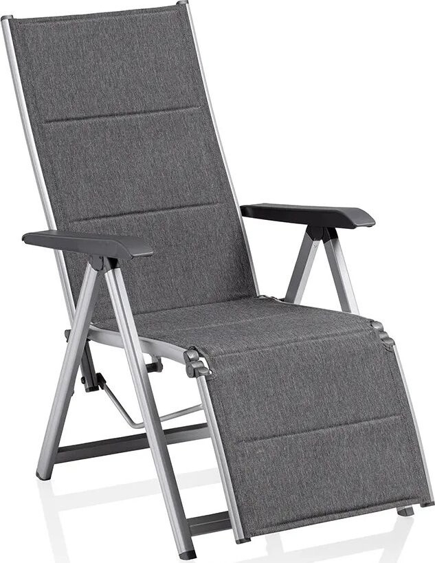 Kettler Basic Plus Padded Relaxačné hliníkové kreslo strieborné/antracit