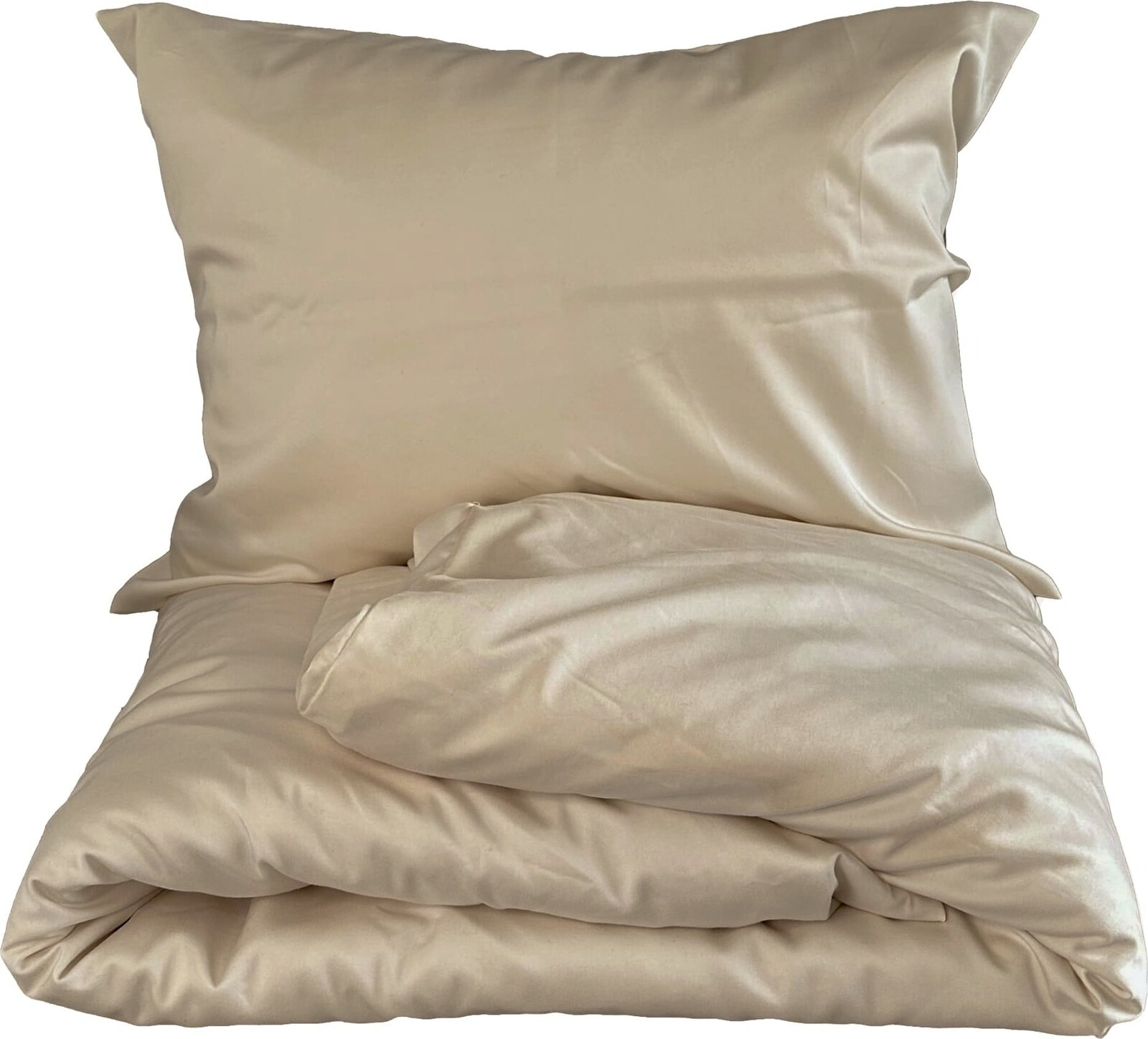 HEDDA povlečení bavlněný satén Laila béžové - set 140 × 200 cm, 70 × 90 cm