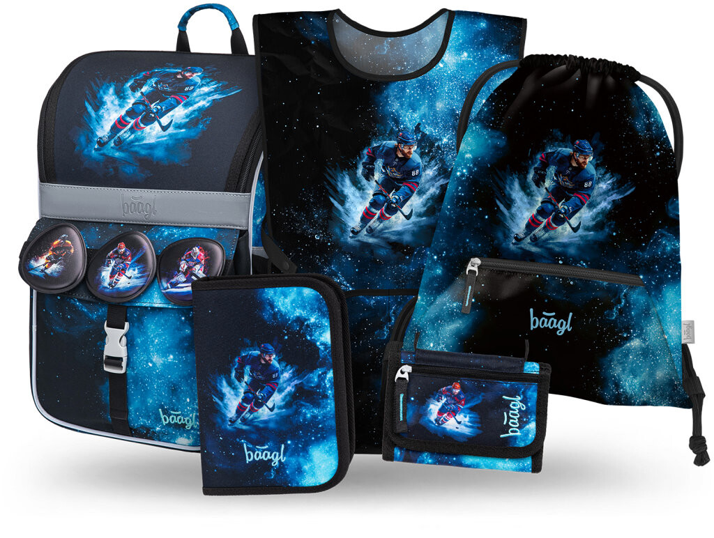 BAAGL SADA 5 Zippy Hokej: aktovka, peračník, vrecko, zástera, peňaženka