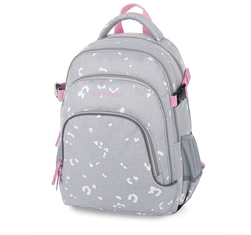 OXYBAG Študentský batoh OXY SCOOLER Grey Geometric