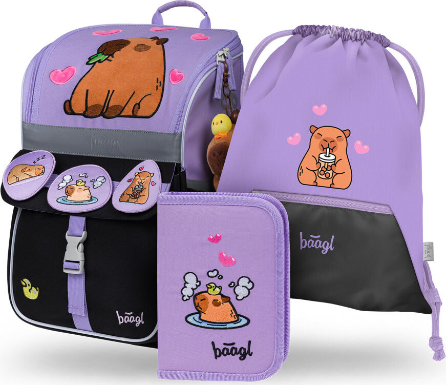 BAAGL SADA 3 Zippy Kapybara: aktovka, peračník, vrecko