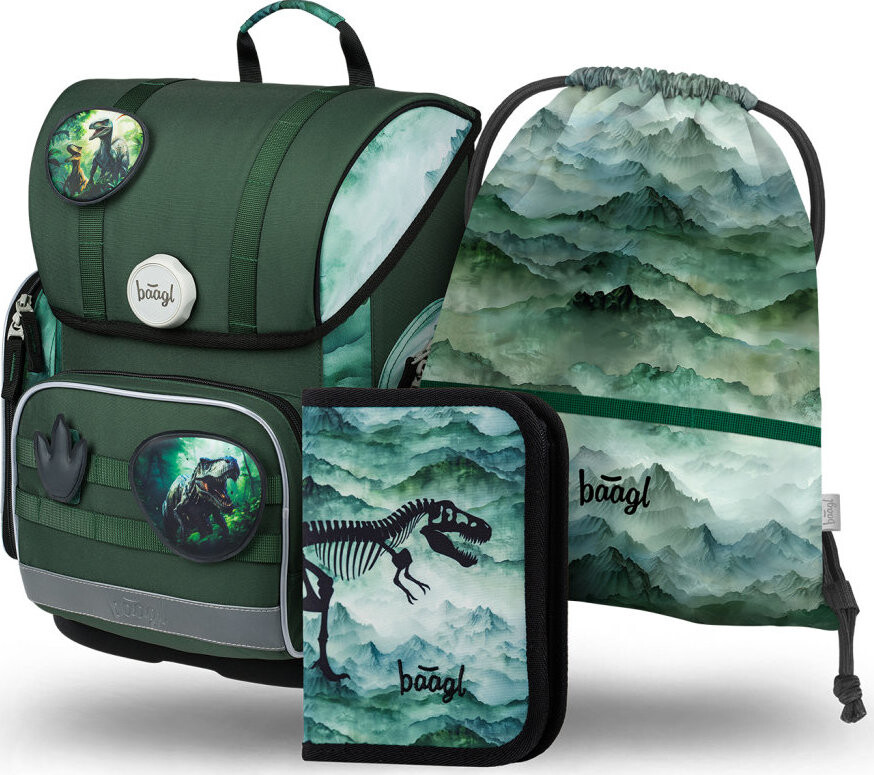 BAAGL SADA 3 Ergo Dino: aktovka, peračník, vrecko