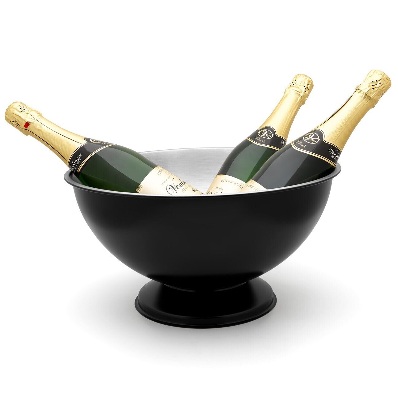 Chladiaca nádoba na šampanské CLASSIC II 35 cm, čierna, nerezová oceľ, Leopold Vienna